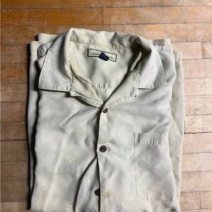 Tommy Bahama Cream Button Up Hawaiian Shirt | L